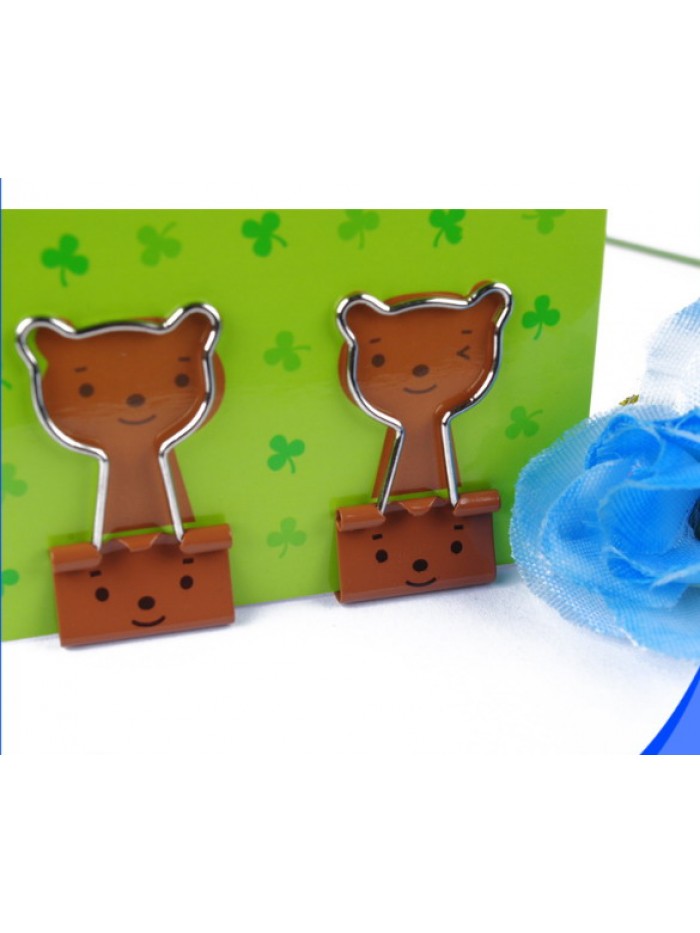 Binder Clip | Bear Cub Paper Clips | Creative Stationery (1 dozen/lot) 