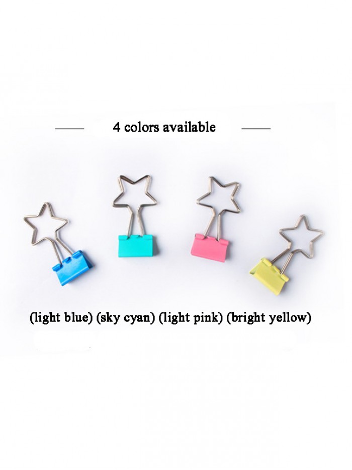 Binder Clips | Star Binding Clips | Creative Stationery (1 dozen/lot,19mm) 