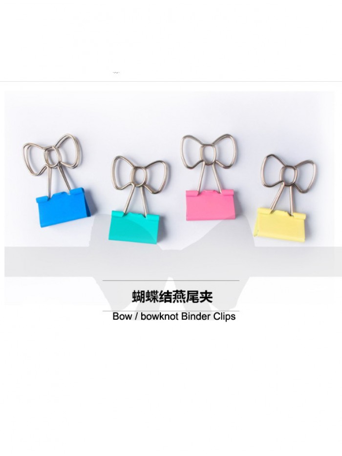Binder Clips | Bow Binding Clips | Creative Stationery (1 dozen/lot,19mm) 