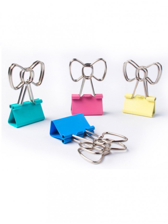 Binder Clips | Bow Binding Clips | Creative Stationery (1 dozen/lot,19mm) 