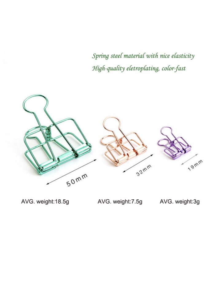 Binder Clips | Hollowed-out Binding Clips | Creative Stationery (Size:51mm) 