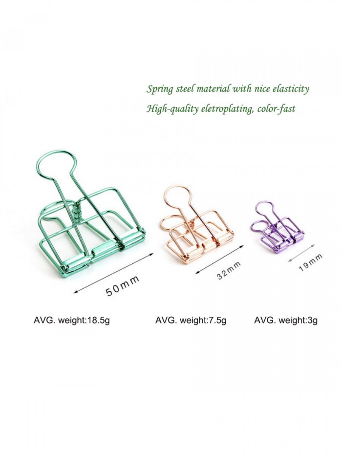 Binder Clips | Hollowed-out Wire Binding Clips | Promotional Gifts (Size:19mm) 