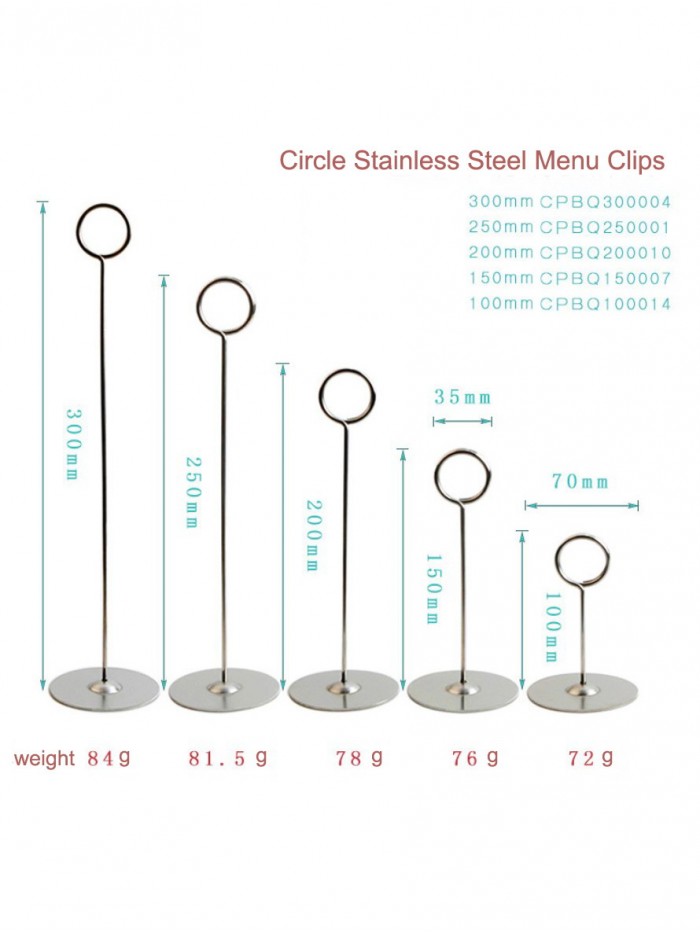 Memo Holder | Memo Clip | Circle Card Clip Holder for seats (35*70mm,Height:100-300mm)