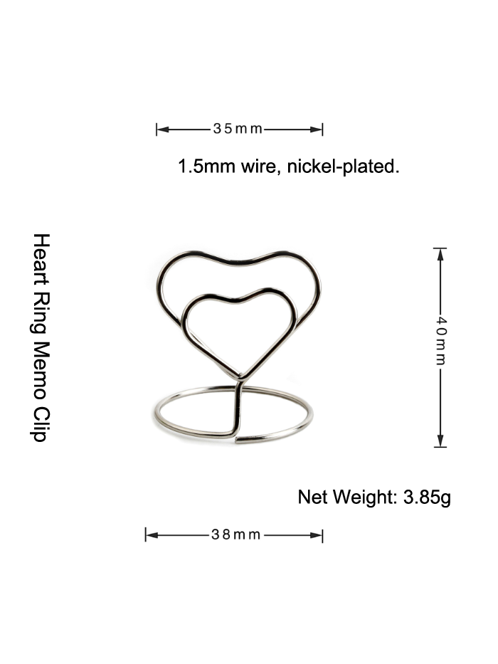 Memo Holder | Memo Clip | Heart Card Holder Clip (35*38mm,Height:40mm)