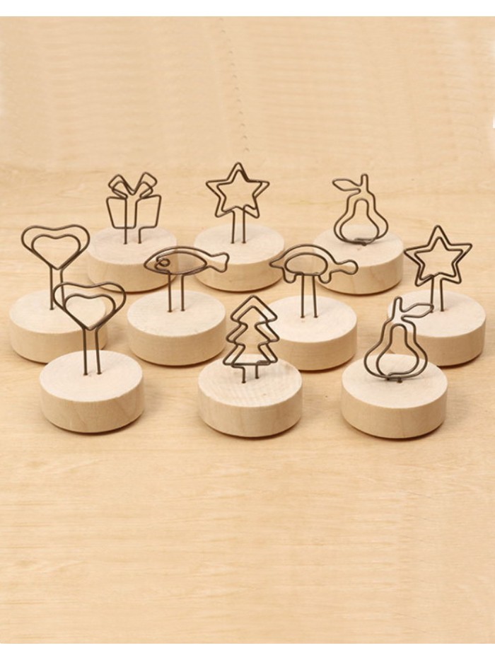Memo Clips | Memo Holders | Star Photo Clip Stands (Wooden-base | Dia.45mm×Height (45-50)mm)