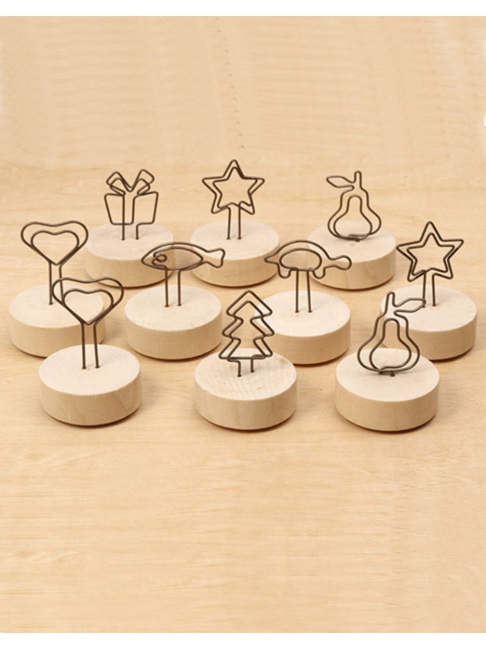 Memo Holder | Memo Clip | Christmas Tree Memo Clips (Wooden-base | Dia.45mm×Height (45-50)mm)