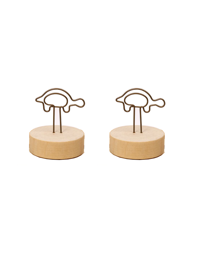 Memo Clips | Memo Holders |Turtle Picture Clip Stands (Wooden-base | Dia.45mm×Height (45-50)mm)