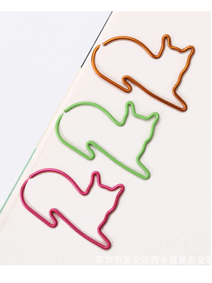 Animal Paper Clips | Cat Shaped Paper Clips | Decorative Paper Clips (1 dozen)