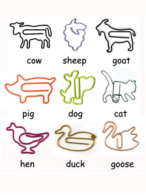 Animal Shaped Paper Clips | Livestock Decorative P...