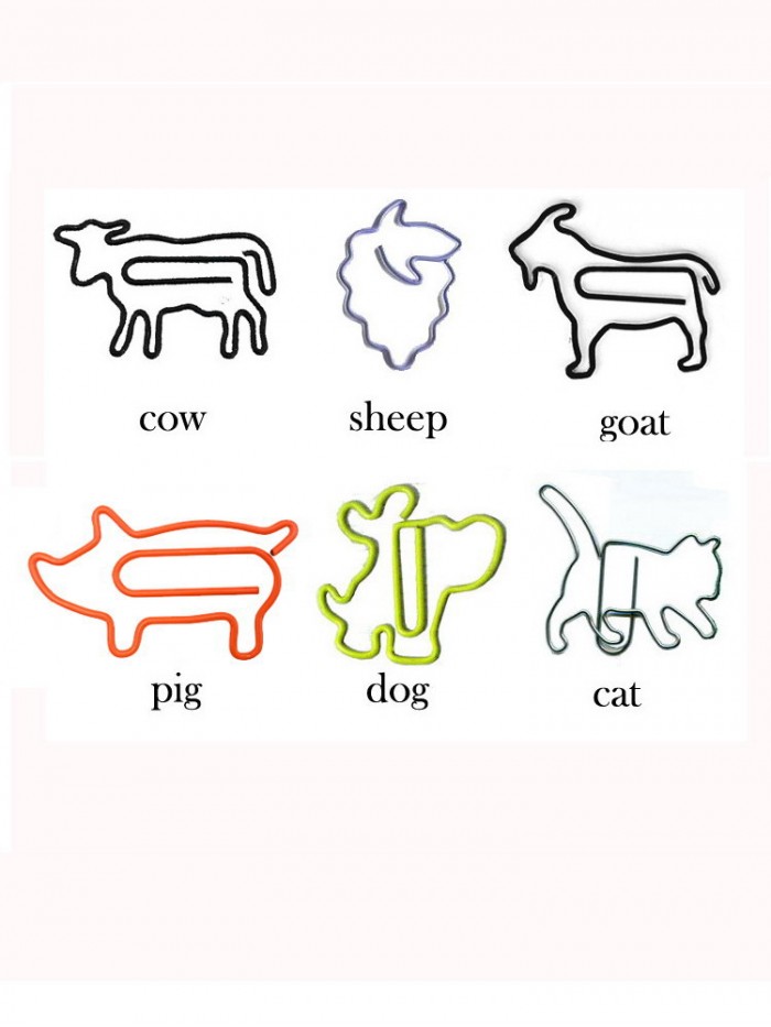 Animal Shaped Paper Clips | Livestock Decorative Paper Clips (1 dozen)