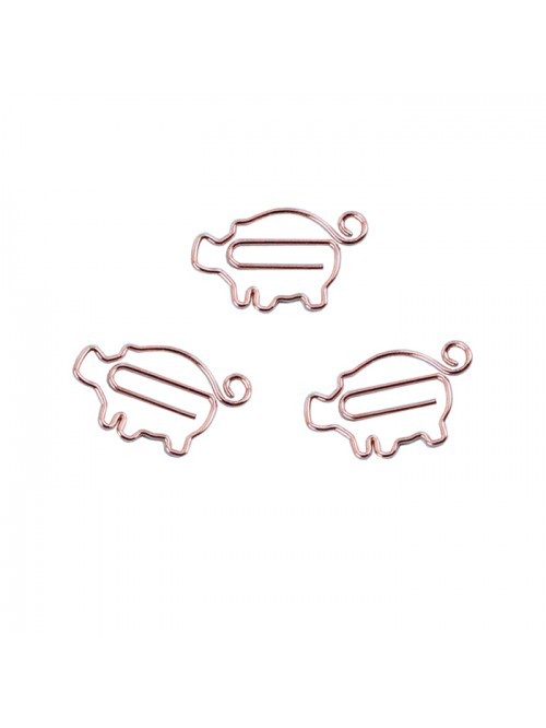 Animal Paper Clips | Pig Shaped Paper Clips (1 doz...