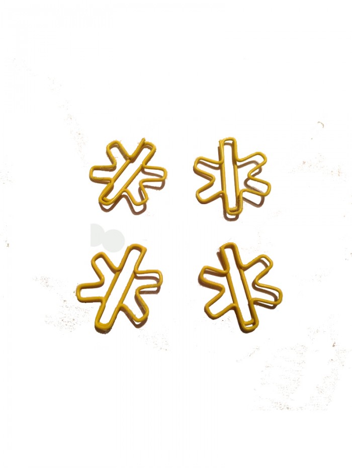 Geometry Decorative Paper Clips | 6-pointed Asterisk Shaped Paper Clips (1 dozen) 