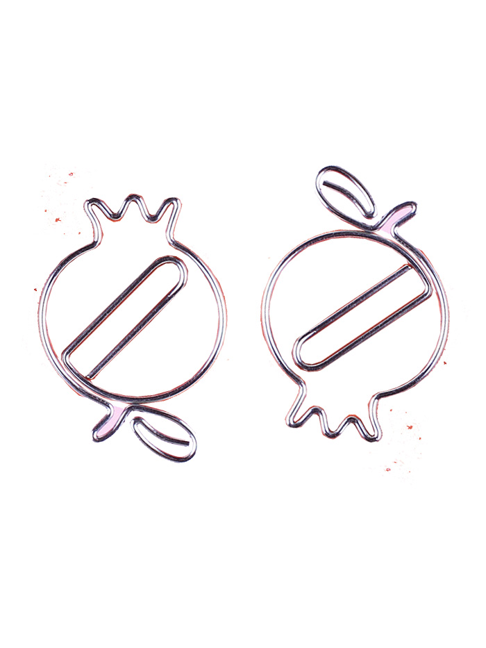 Fruit Decorative Paper Clips | Pomegranate Shaped Paper Clips | Custom Paper Clips (1 dozen)