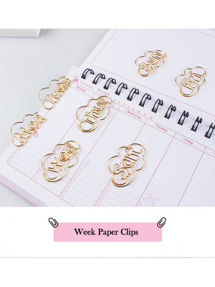 Week Paper Clips | Sat Paper Clips | Business Gifts (1 dozen/lot)