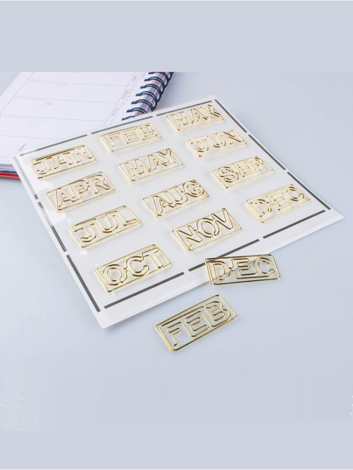 Month Paper Clips | Jun Paper Clips | Creative Stationery (1 dozen/lot)